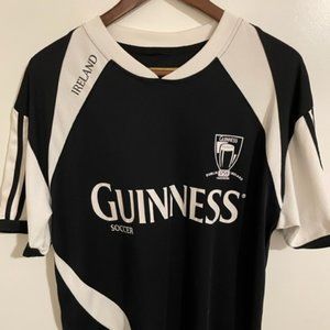 Official Guinness Soccer Jersey Black/White Men Size L! Direct From Ireland!